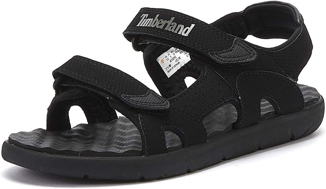 Timberland Unisex Kinder Perkins Row 2-Strap (Youth) Sandalen 23 EU Schwarz Black Xv0, 23 EU Schwarz