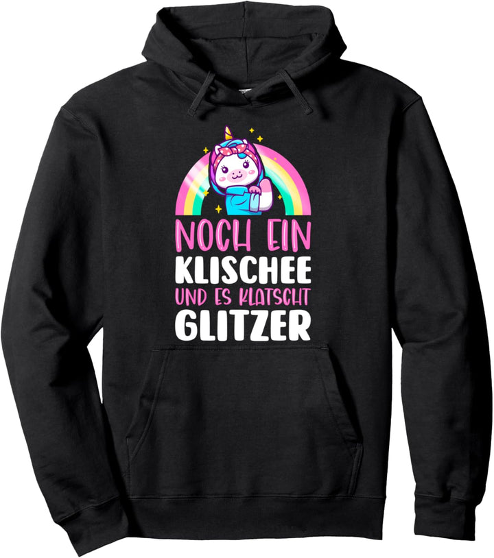 Frauenpower, lustiger Einhorn Glitzer Spruch Damen Pullover Hoodie