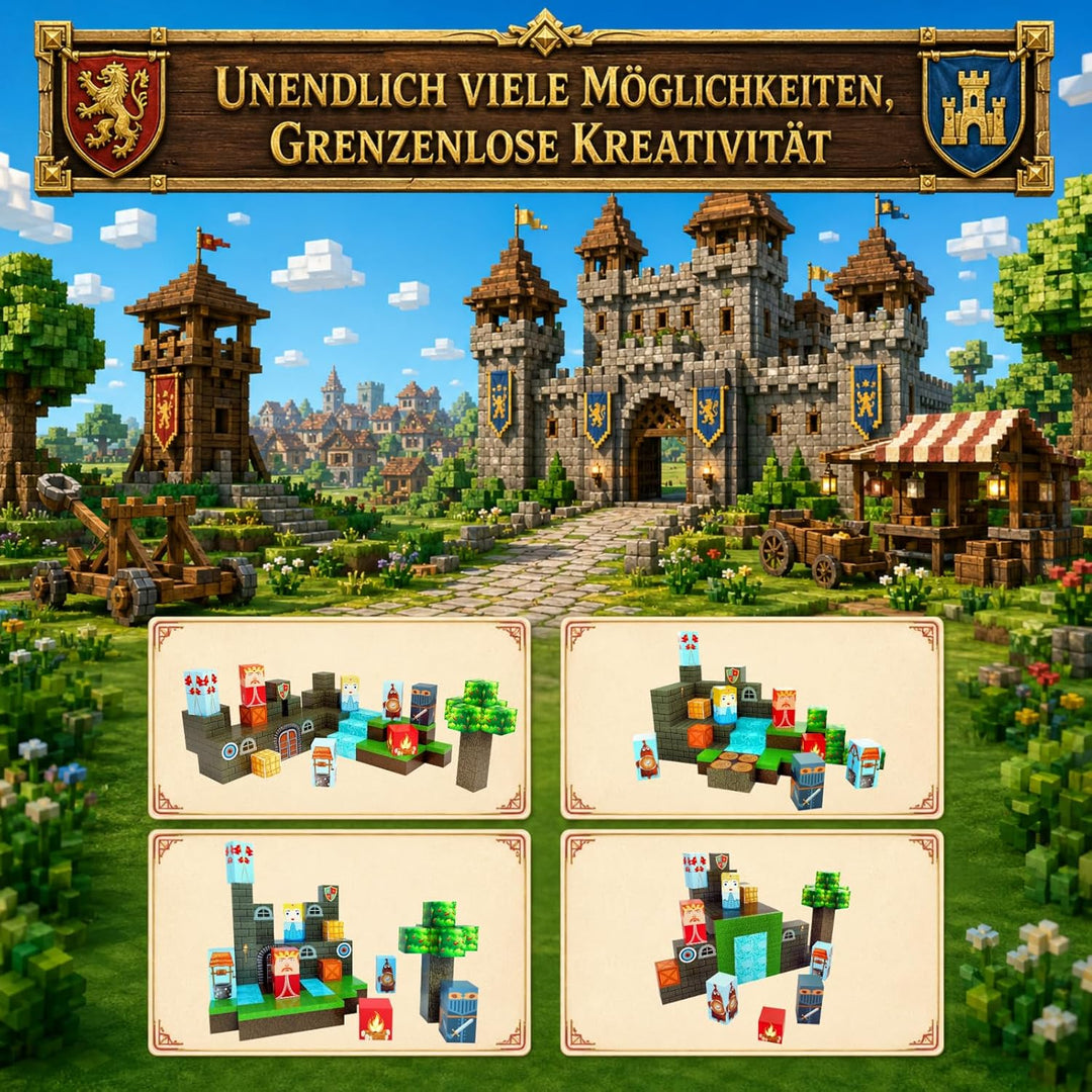 Spiele Kontor Magnetische Bausteine Ritterburg - 80 Stück Magnetbausteine | Kinderspielzeug für Jung