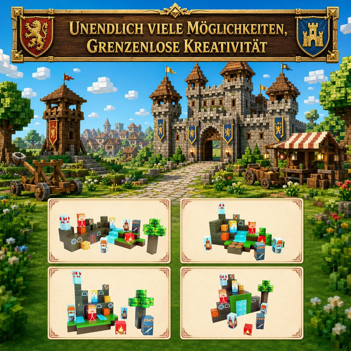Spiele Kontor Magnetische Bausteine Ritterburg - 80 Stück Magnetbausteine | Kinderspielzeug für Jung