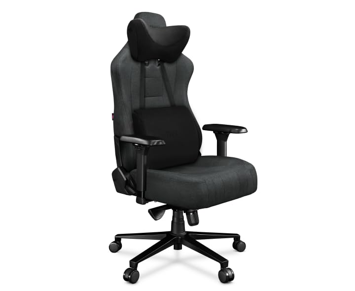 YUMISU 2049 Bürostuhl Gaming Stuhl Grau/Schwarz - Gamingstuhl mit Memory Foam Kissen in Velours - Ga