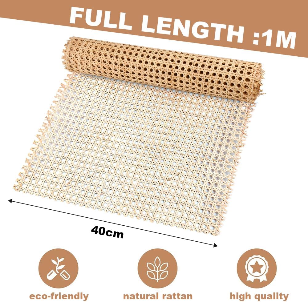 Rattan-Gurtband 40 x 100cm Cane Webbing Rattan Roll Natürliche Rattan Geweberolle Gewebtes Offenes R
