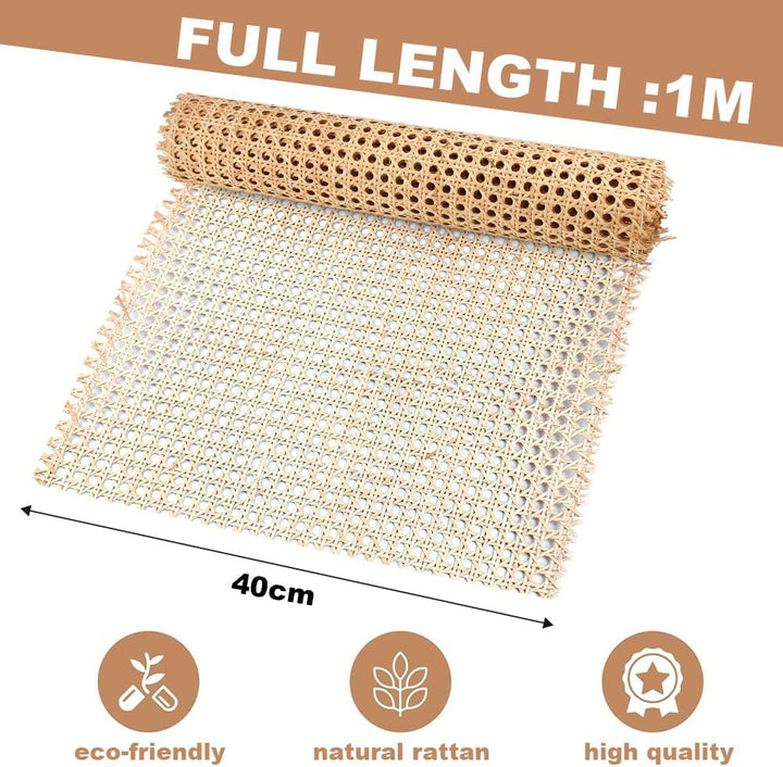 Rattan-Gurtband 40 x 100cm Cane Webbing Rattan Roll Natürliche Rattan Geweberolle Gewebtes Offenes R