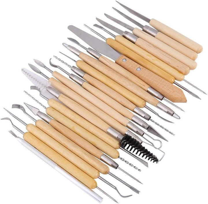 22pcs Keramik Carving Tool Set aus Holz Metall Ton Skulptur Moulding Tools Carving Tool Kit,Töpferwe