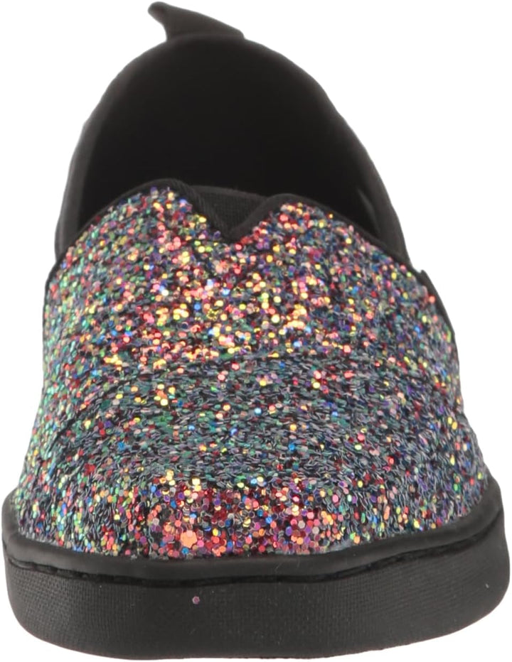 TOMS Mädchen Classic Alpargata Flacher Slipper 38 EU Schwarzer Grober Glitzer, 38 EU Schwarzer Grobe