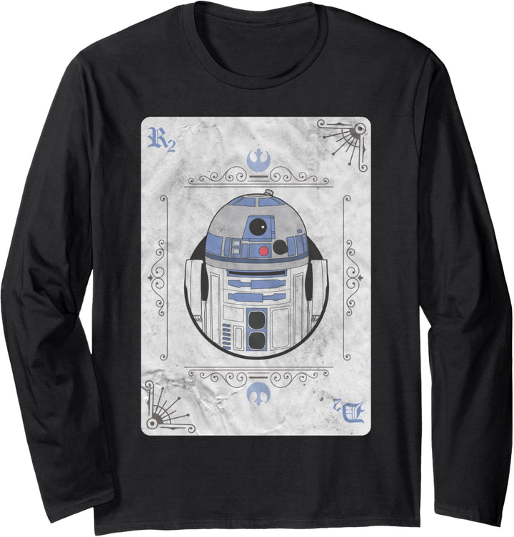 Star Wars R2-D2 Vintage Playing Card Style Langarmshirt