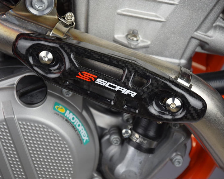 SCAR Universal HITZESCHUTZ CARBON 4 TAKT Krümmer kompatibel mit KTM SXF EXCF 250 350 450 500 530