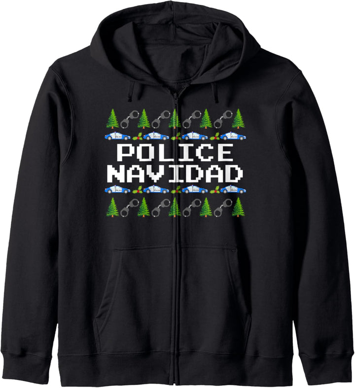 Police Navidad - Hässlicher Pullover-Stil, Weihnachten, Polizei Kapuzenjacke
