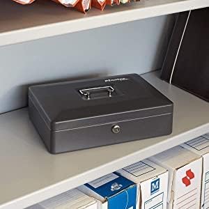 Sentry Safe CB-12 Geldkassette mit Geldablage und Schlüsselschloss, Schwarz, Pack of 1, Geldkassette