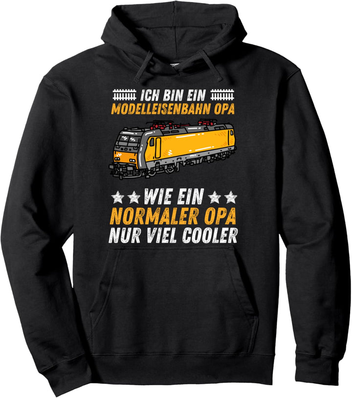 Modelleisenbahn Opa Cooler Rentner Eisenbahn Modellbahn Pullover Hoodie