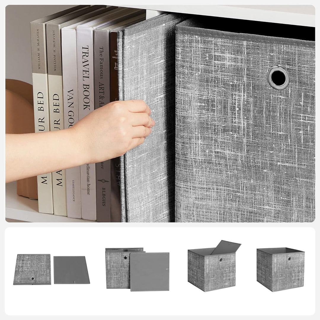SONGMICS Aufbewahrungsbox, 6er Set, Ordnungsboxen aus Vliesstoff mit Griff, Boxen Aufbewahrung, 30 x