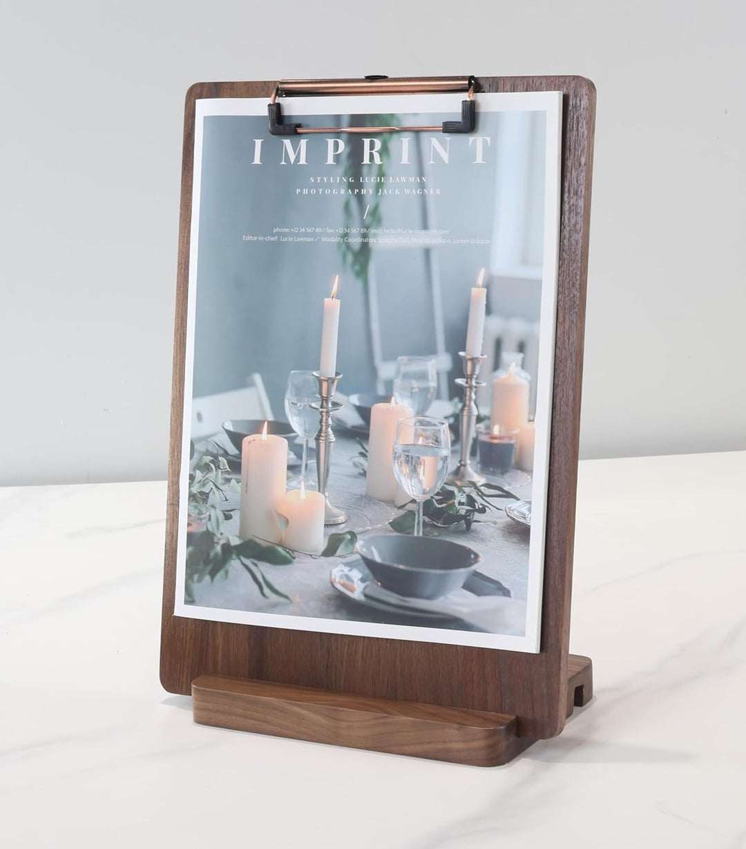 Klemmbrett aus massivem Hartholz mit Ständer, Menühalter aus Holz für Restaurants, Tischständer, Qui