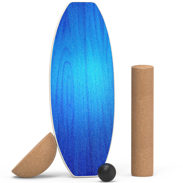 Balance Board Erwachsene,Holz Balance Board Set Mit Korkrolle,Kork Halbkugel und Gummiball,Balance-T