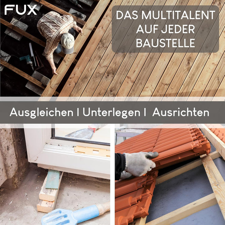 FUX 600 Stück Abstandshalter SET 100mm x 24mm x 1mm-6mm | Made in Germany | Unterlegplatten, Distanz