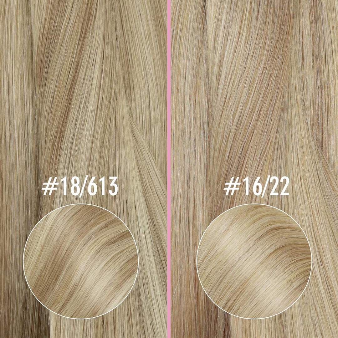 YoungSee Nanoring Extensions Echthaar Blond Nanoring Extensions Goldblond Strahnchen Mittelblond Nan