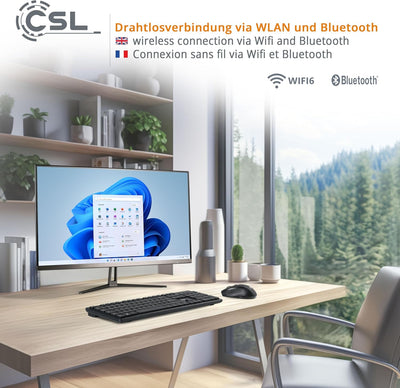 All-in-One-PC CSL Unity F27B-ALS, 68,58 cm (27 Zoll, 1920x1080 Full HD) - Leistungsstarker AIO (Inte