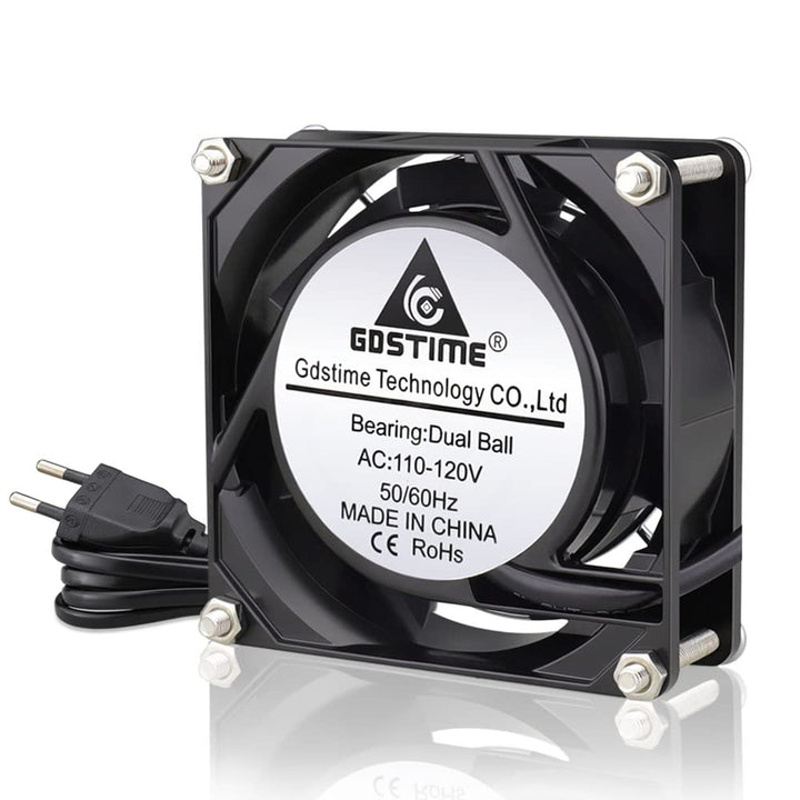 GDSTIME 80mm Lüfter 80 x 25mm 230V Lüfter Dual Kugellager 240V 80mm Lüfter AC 220V Kühlung Lüfter 80