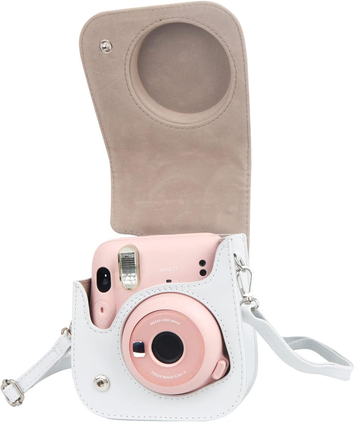 Crefotu Tasche Hülle für Fujifilm Instax Mini 11 Sofortbildkamera, mit 256 Taschen Fotoalbum für Ins