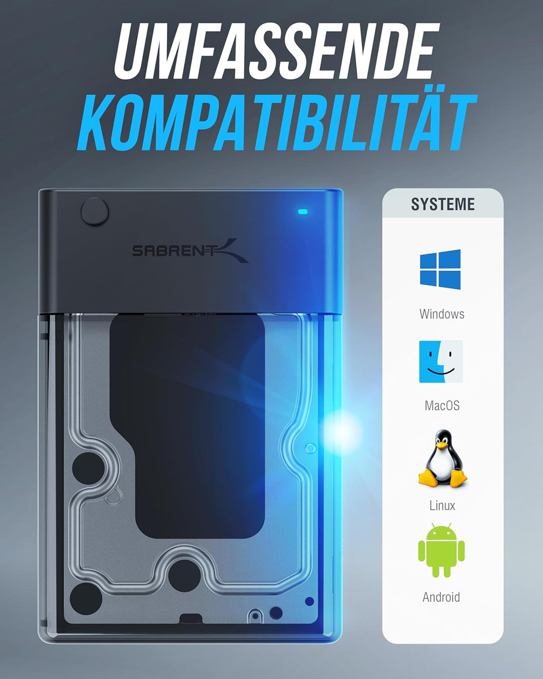 SABRENT Festplatten Dockingstation fur 2,5 3,5 Zoll SATA HDD & SSD USB A 5Gbps (EC-DFLT) 2.5"/3.5" S