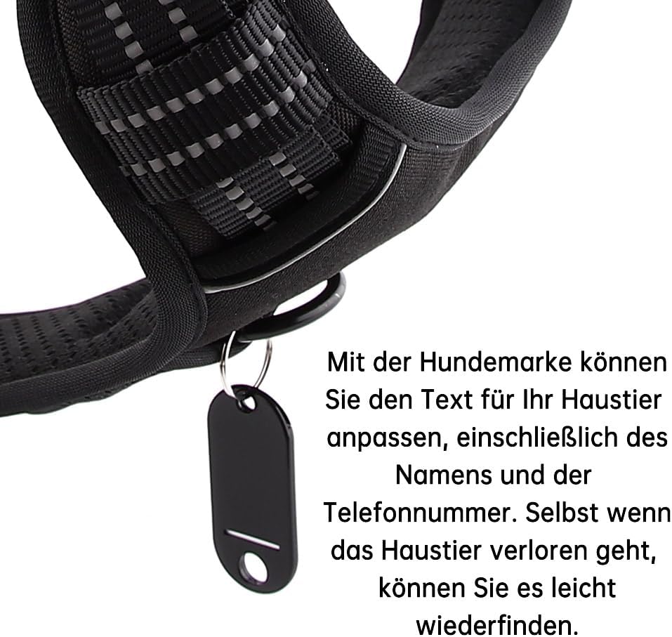 Hundegeschirr Anti Zug Geschirr Hund No Pull Verstellbar Atmungsaktiv Reflexstreifen Brustgeschirr H