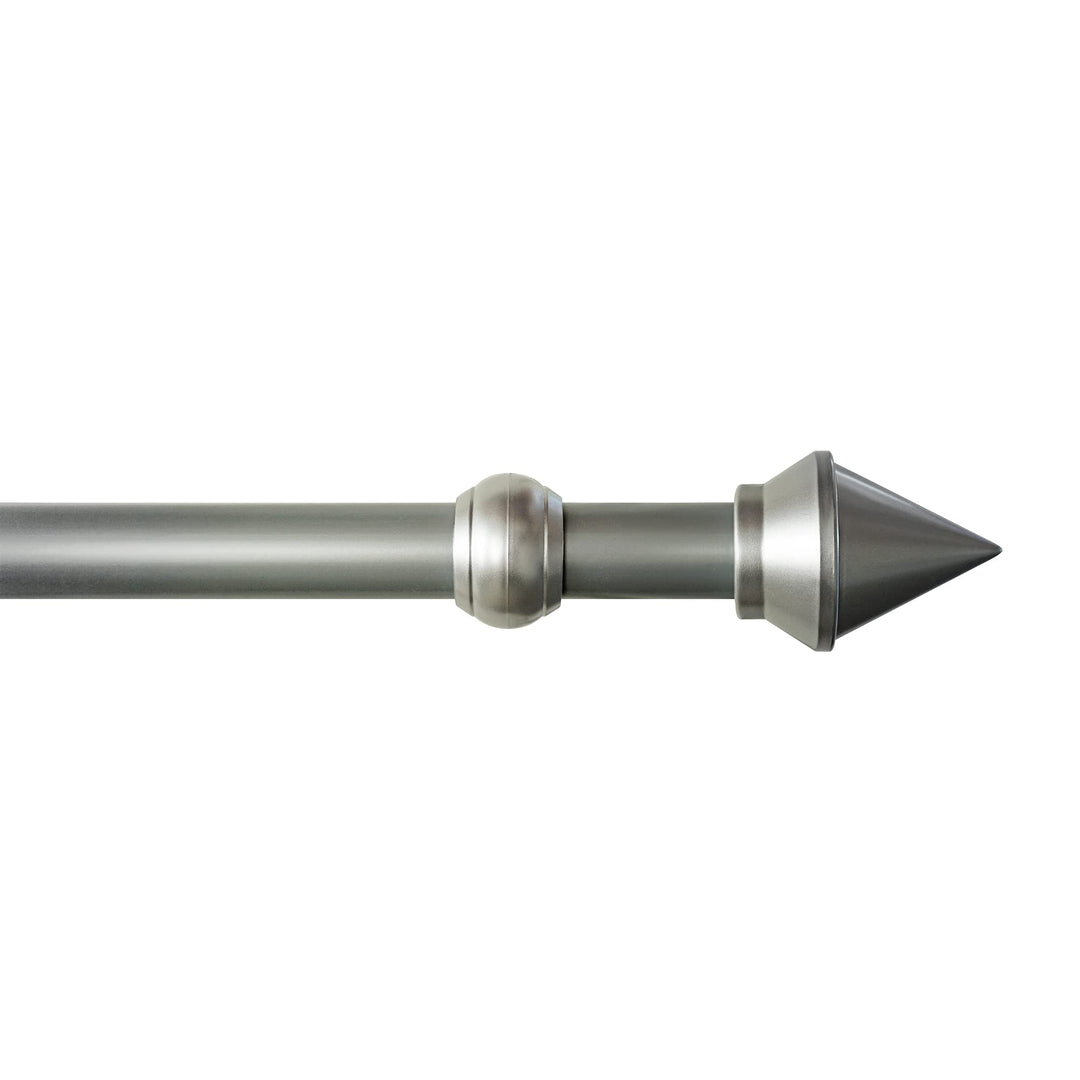 Garesa Gardinenstange Semara Ø 28mm, 1-läufig, Chrom, matt I Stabile Vorhangstange inkl. Ringe + Fal
