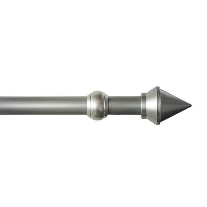 Garesa Gardinenstange Semara Ø 28mm, 1-läufig, Chrom, matt I Stabile Vorhangstange inkl. Ringe + Fal