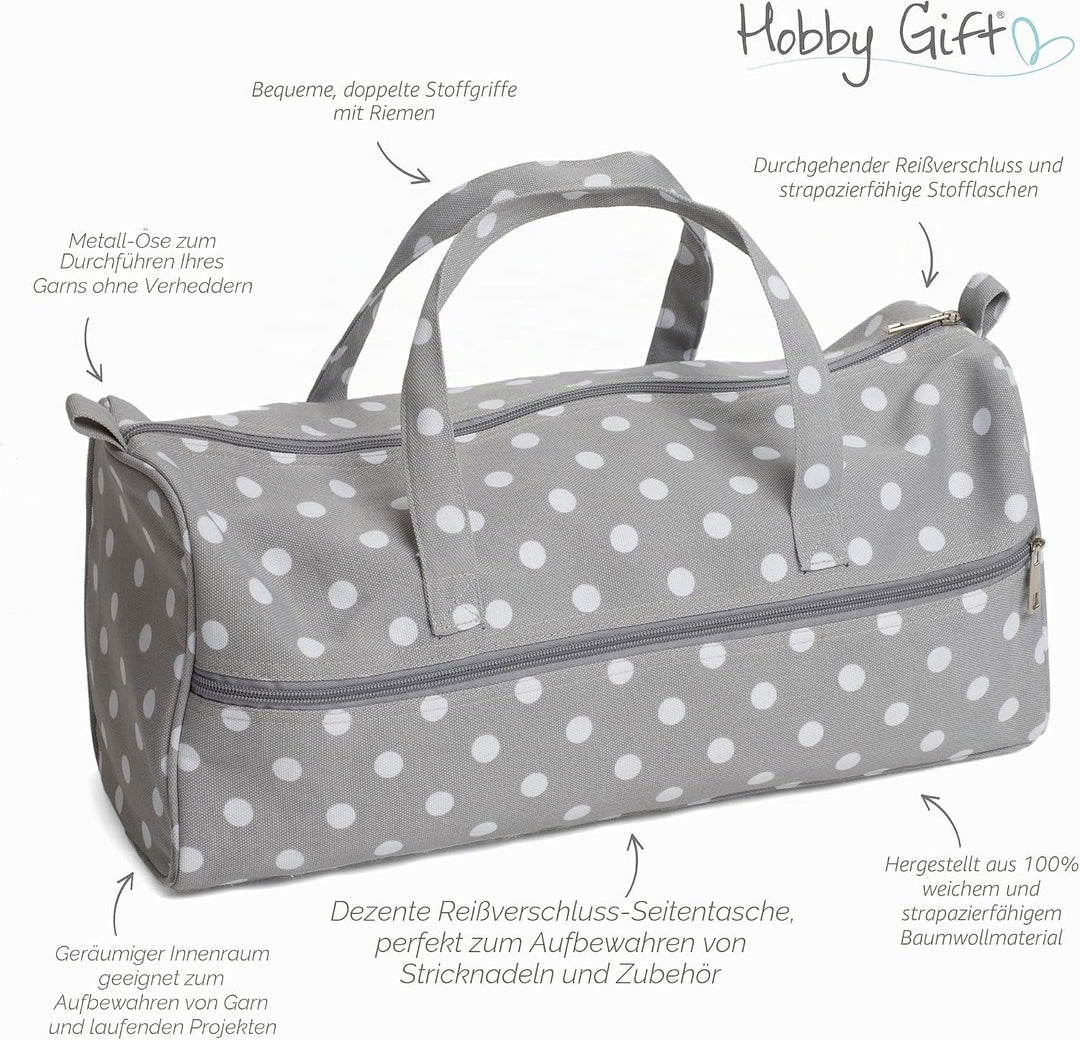 Hobby Gift Sewing Machine Bag Stricktasche, Baumwollmischung, Grau, 16 x 43 x 19cm Grauer Fleck, Gra