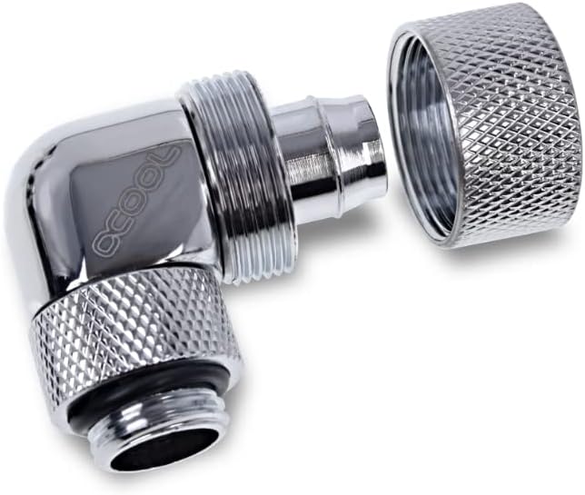 Alphacool 17614 Eiszapfen 16/10mm Anschraubtülle 90° drehbar G1/4-4pcs Set Chrome Achluss