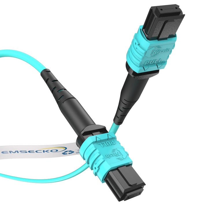 EMSECKO MPO zu MPO Glasfaserkabel 3M, 12 Adern, Buchse Typ B, OM3 Multimode Glasfaser Patchkabel, LS
