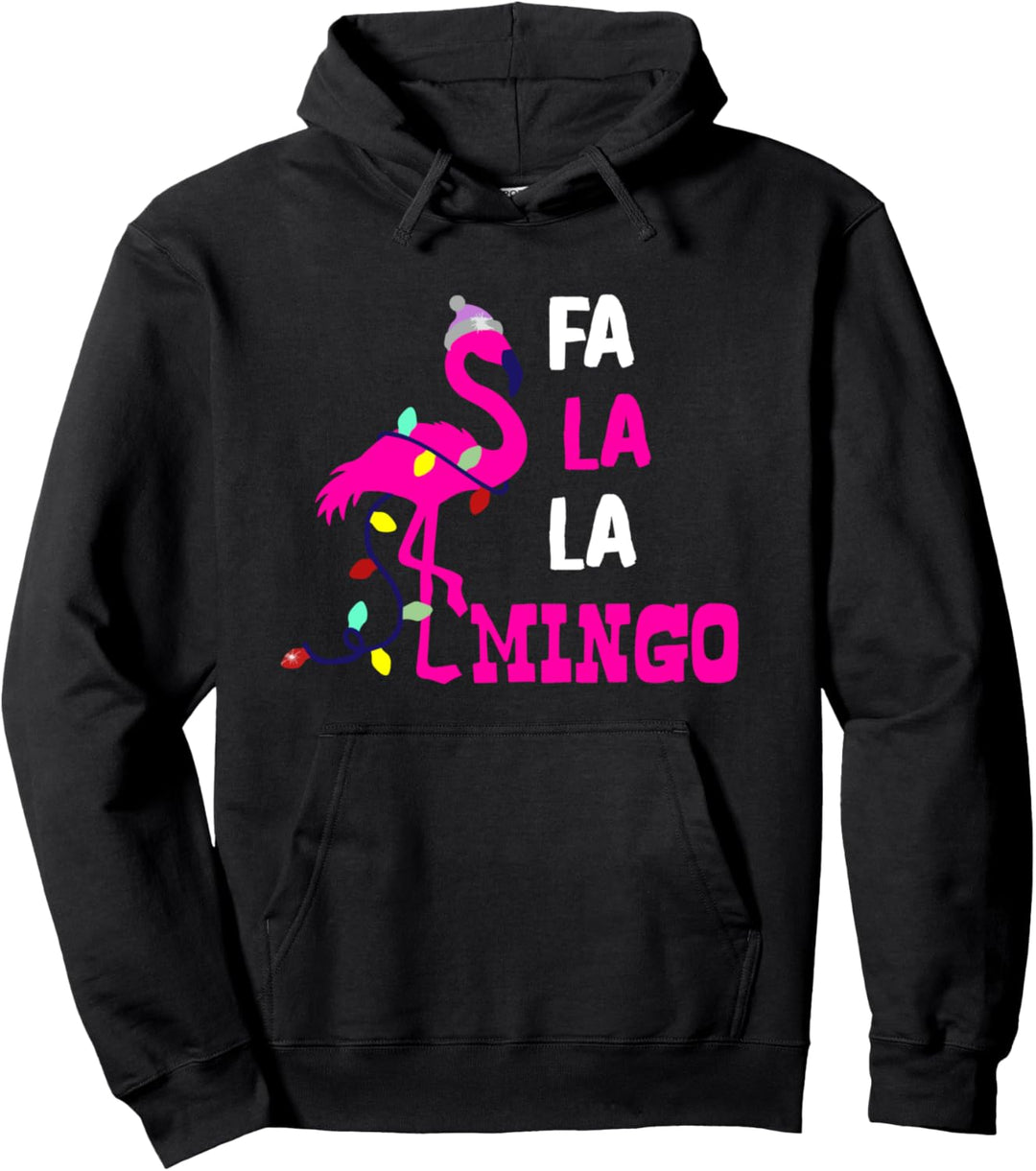 Fa La La Mingo - Cute Santa Flamingo Xmas Christmas Pullover Hoodie