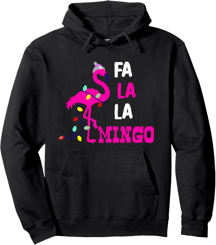 Fa La La Mingo - Cute Santa Flamingo Xmas Christmas Pullover Hoodie