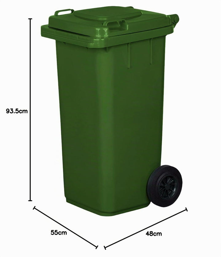 gardivo Mülltonne 120 Liter Abfalltonne Reststofftonne Mülleimer mit 2 geräuschlosen Rädern, Klappde