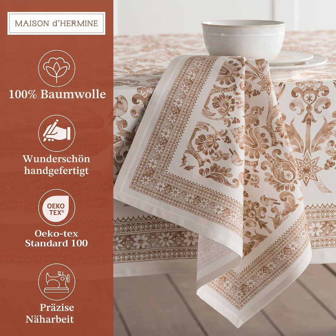 Maison d' Hermine Stoffservietten 4er Set aus 100% Baumwolle Wiederverwendbare Stoffservietten Weihn