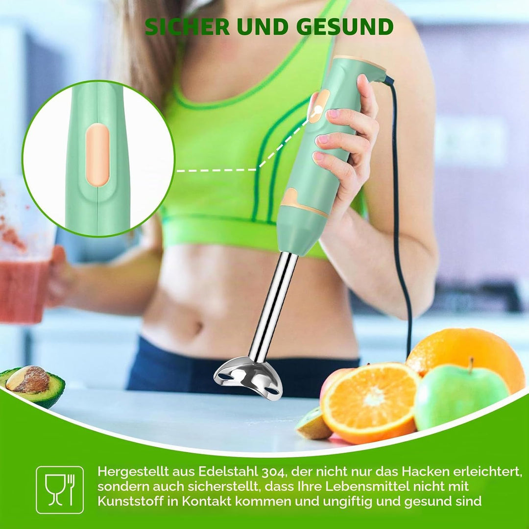 Vegena Elektrische Stabmixer, 400W Pürierstab, Geschwindigkeiten Rührstab, Pürierstab Edelstahl Für