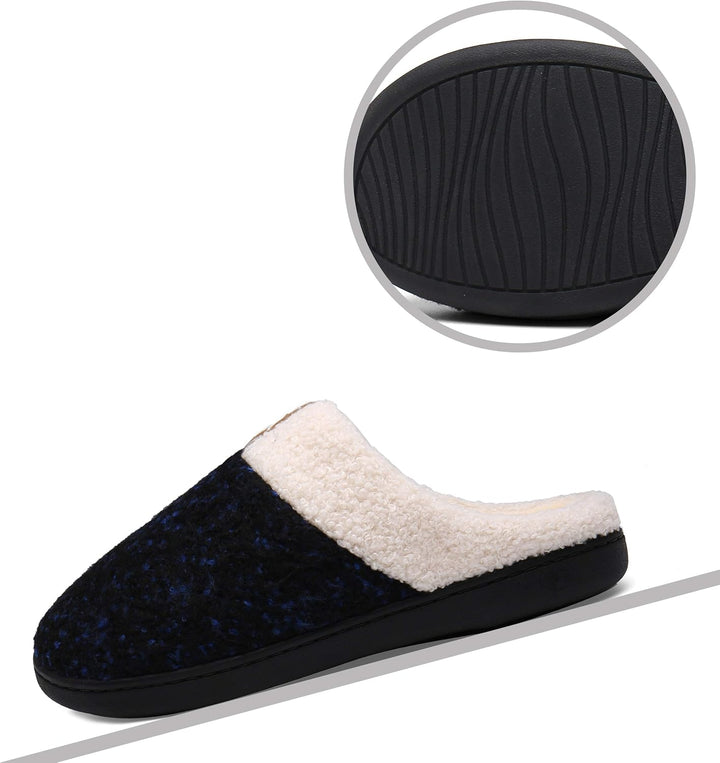 Mishansha Unisex Winter Warm Memory Foam Hausschuhe für Indoor & Outdoor,Gr.36-47 Lapisblau 36/37 EU