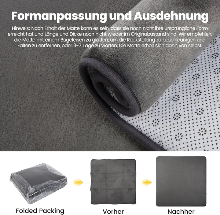 Tuocal Krabbelmatte Baby 150×180cm, 3cm Dicke Schaumstoff Spielmatte, Ultraweiche Stütze Plüschiges