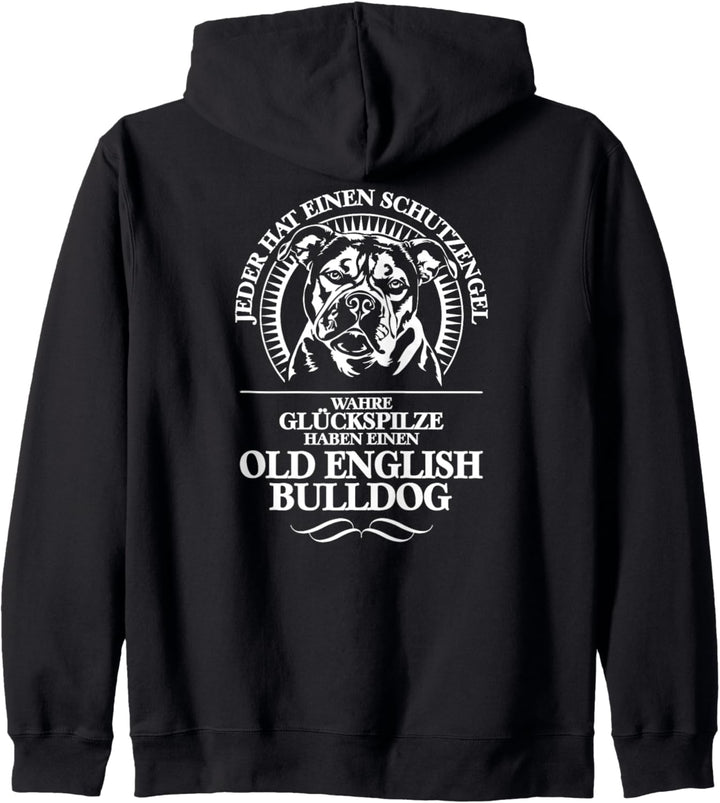 Old English Bulldog Schutzengel Hund OEB Hundespruch Kapuzenjacke