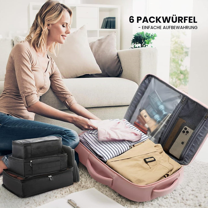 LOVEVOOK Reiserucksack Damen, Handgepäck Rucksack 55x40x20, Rucksack Damen gross mit Schuhfach &amp; Nas