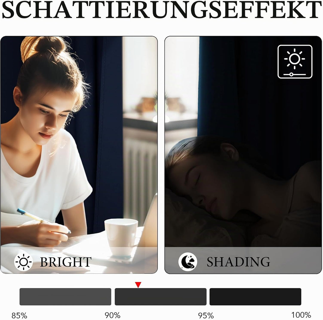 PONY DANCE Gardinen Wohnzimmer Modern Kurz - Verdunklungsvorhänge Kinderzimmer Junge Schlaufenschal