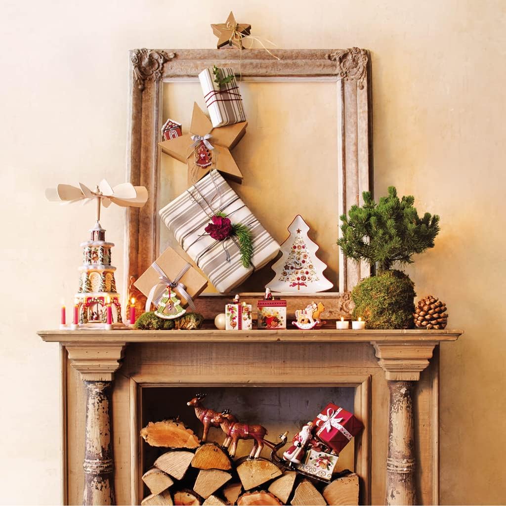 Villeroy und Boch Winter Bakery Delight Grosse Schale in Baum-Form, Premium Porzellan, Weiss/Rot Bau