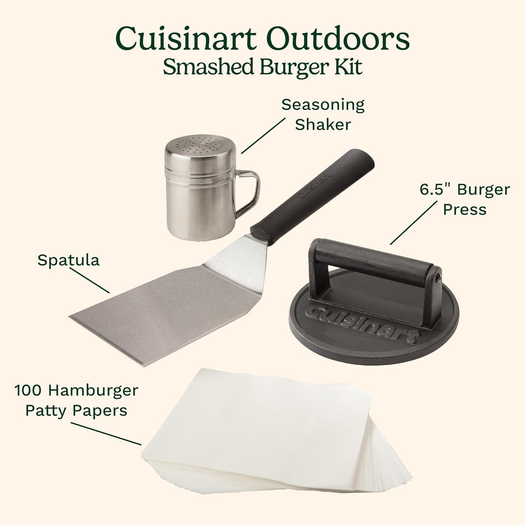 Cuisinart CSBK-400 Burger-Set, Gusseisen Smashed Burger Kit, Gusseisen