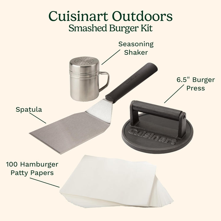 Cuisinart CSBK-400 Burger-Set, Gusseisen Smashed Burger Kit, Gusseisen