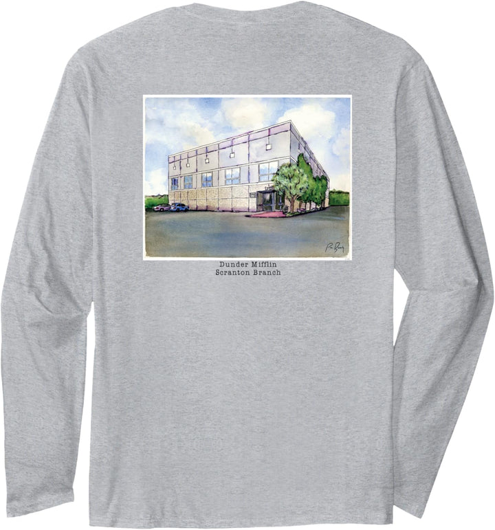 The Office Dunder Mifflin Aquarell Illustration Langarmshirt