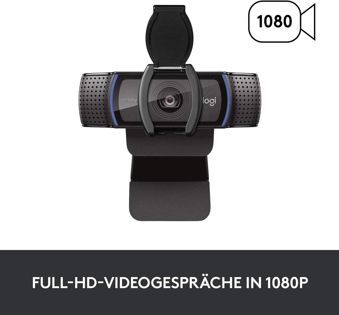 Logitech C920s HD PRO Webcam, Full-HD 1080p, 78° Blickfeld, Autofokus, Belichtungskorrektur, USB-Ans