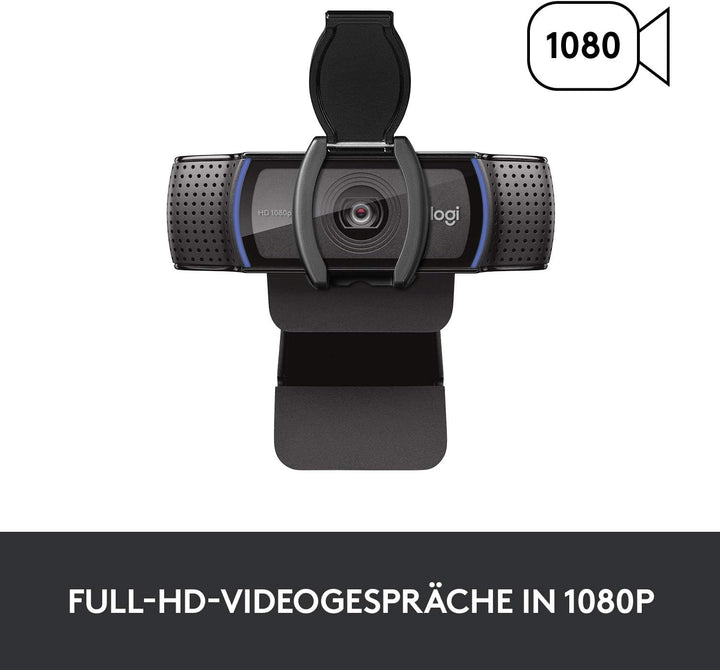 Logitech C920s HD PRO Webcam, Full-HD 1080p, 78° Blickfeld, Autofokus, Belichtungskorrektur, USB-Ans