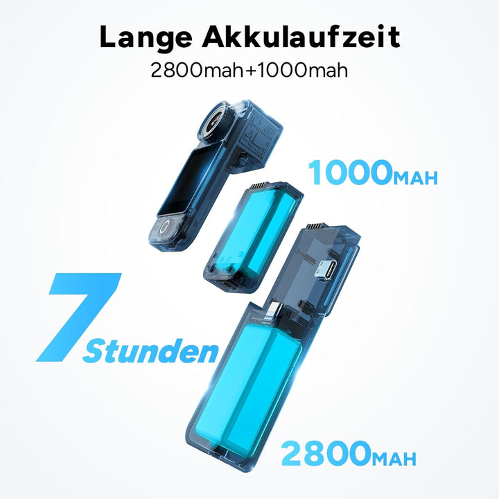SJCAM C300 Vlog Combo (64GB)-4K/30FPS Vlog Kamera,460 Min. Akkulaufzeit Action Cam,6-Achsen Stabilis