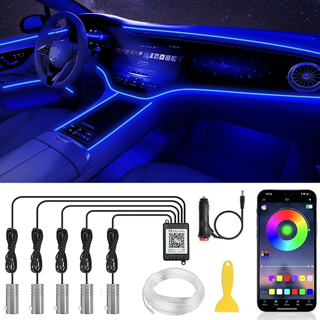 LED Innenbeleuchtung Auto,6M/5 in 1 RGB Auto Innenraumbeleuchtung,12V Led Atmosphäre Licht Auto,App