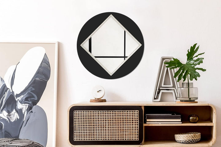 MuchoWow Wandbild Rund Wanddeko Deko Wohnzimmer Bilder 60x60 cm Komposition 4 - Piet Mondrian, 60x60