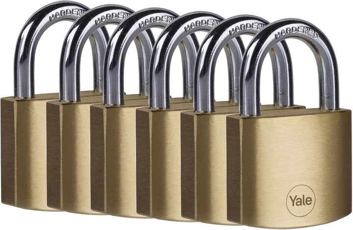 Yale - Y110B/40/122/6 Standard Security 40 mm Messing Vorhängeschloss, 6er Set 40mm - 6er-Pack Kunst