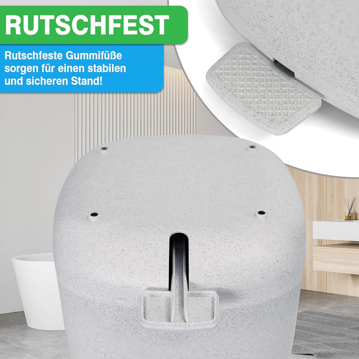 YourCasa Mülleimer Bad [5L] - 30% weniger Plastik - Badeimer - Kosmetikeimer Badezimmer Klein - Badm